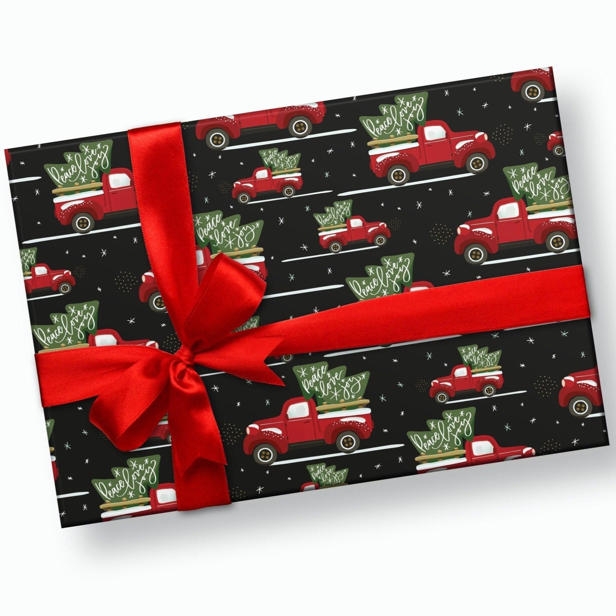 Red Truck Christmas Wrapping Paper - Stesha Party - christmas, holiday gw,  vintage red truck